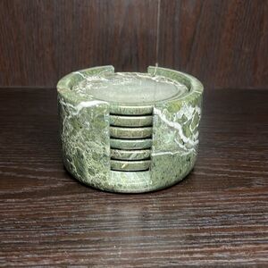 Deep Sea marble coasters, naturally occurring green color